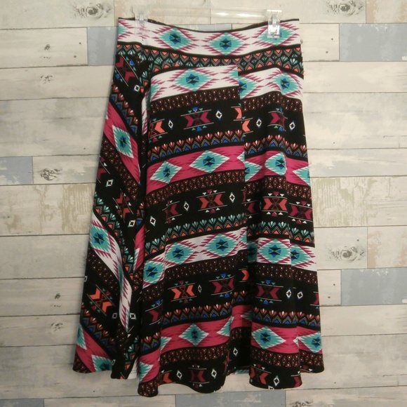 Agnes & Dora Bright Tribal Print Skirt - F1 - Picture 2 of 7
